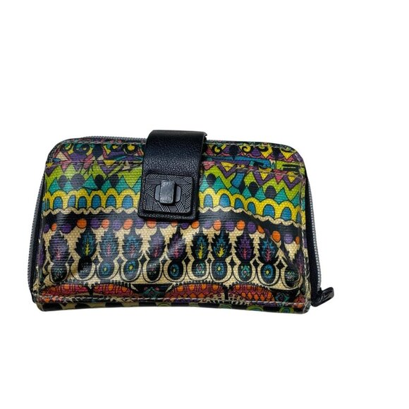 Sakroots Wallet Clutch Boho Abstract Design Multicolor 7x4 Multi pocket - Picture 1 of 9